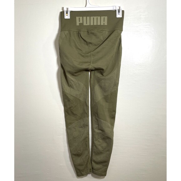 PUMA Train Seamless High Waist Women's Leggings Size Small Green Activewear - Picture 3 of 10